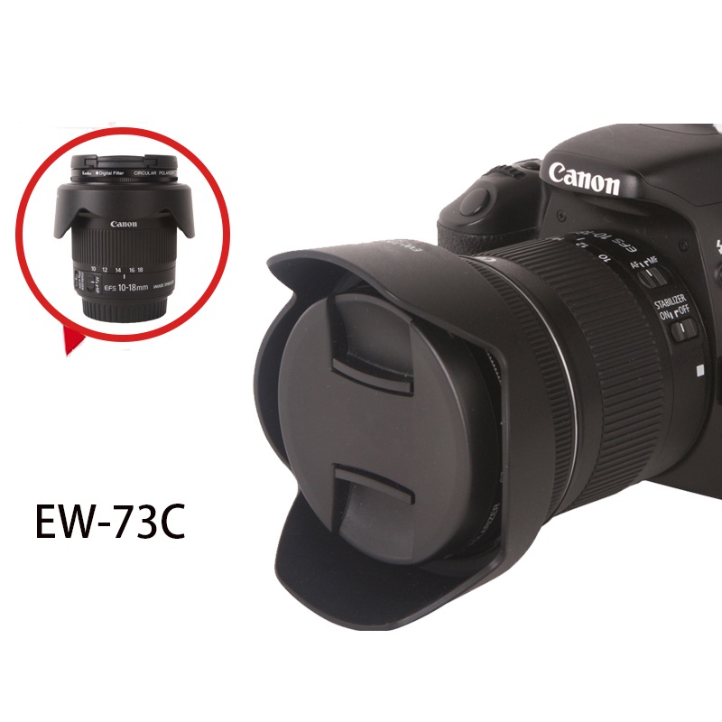 Bizoe EW 73C อปกรณเสรมเลนสฮดกลอง สาหรบ Canon EF S 10 18 มม f