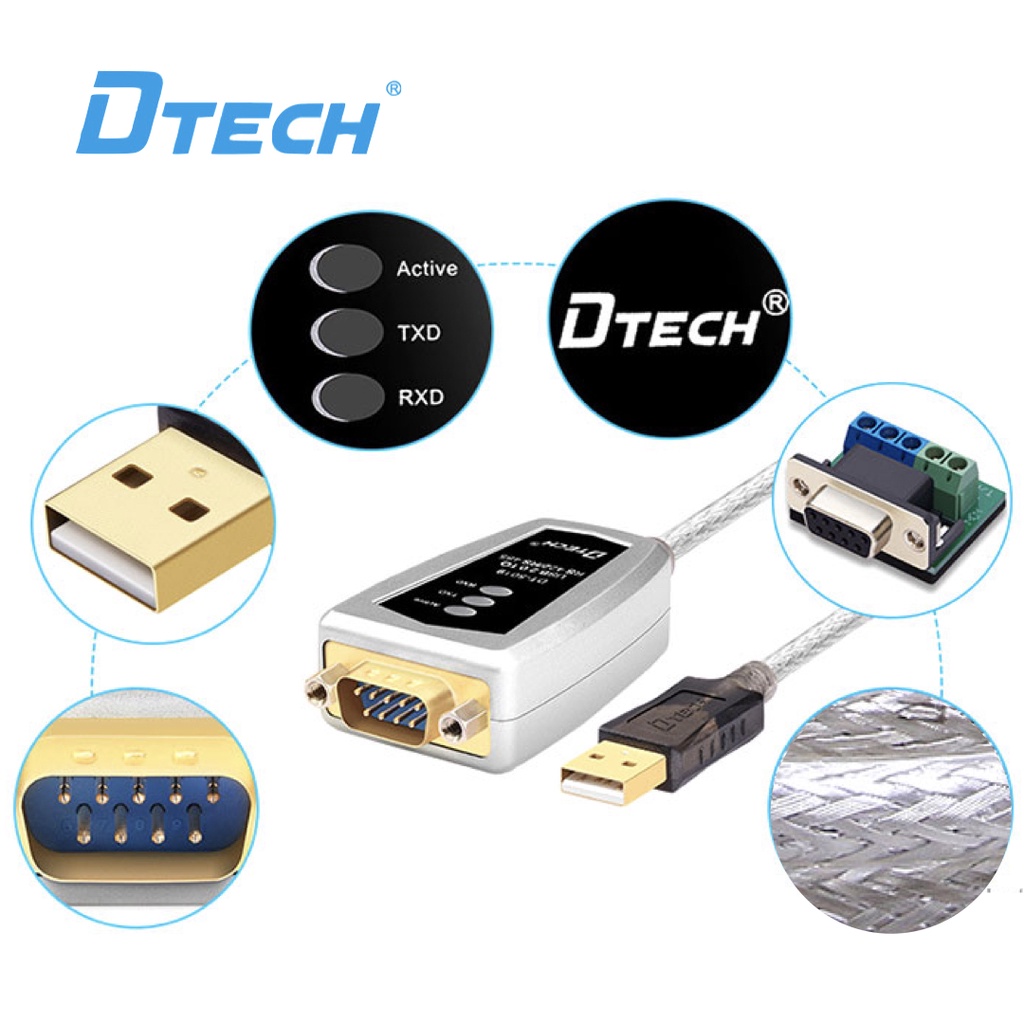 DTECH USB TO RS422 RS485 Serial Line With A Chip Usb Converter Dtech