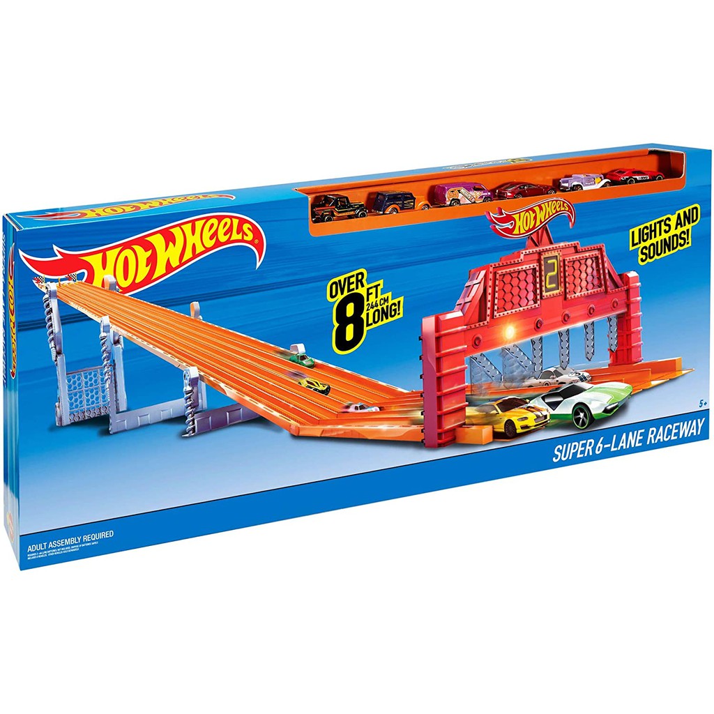 Hot Wheels Super Lane Raceway รางแขงรถตรง เลน ยาว ฟต ลขสทธแท