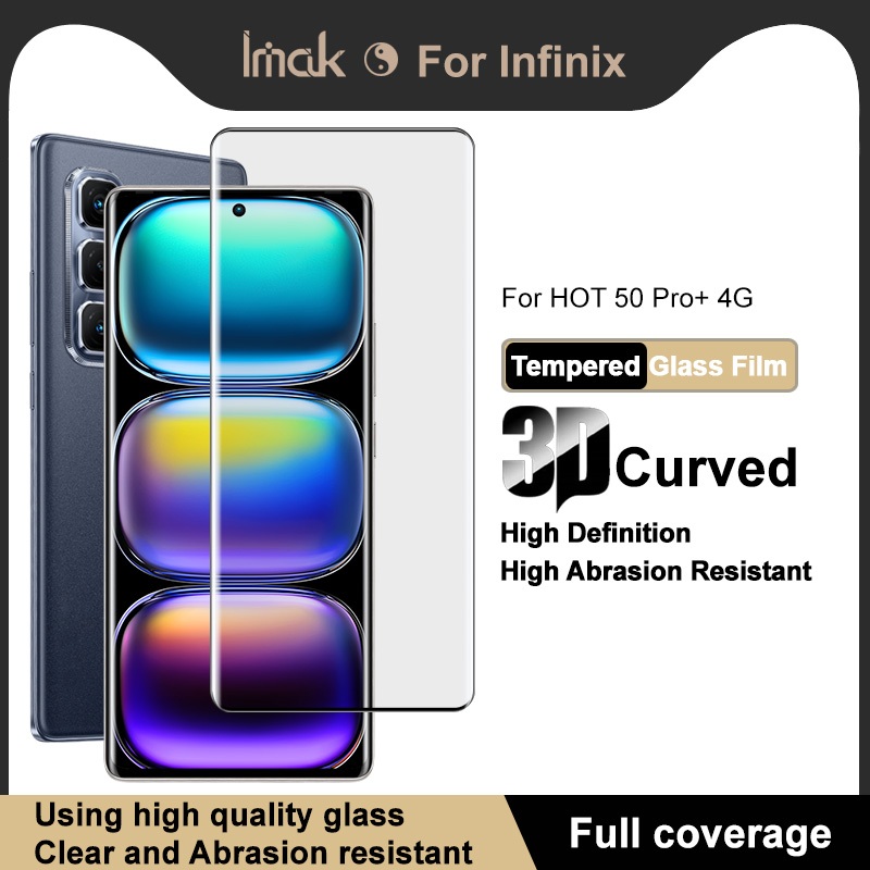 Imak Infinix HOT 50 Pro Plus 4G ฟลมกระจก 3D โคงกระจกเทมเปอรปกปอง