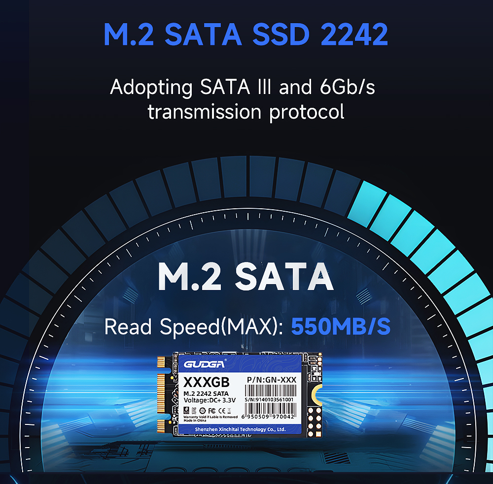 Gudga SSD M2 SATA 22X42 มม M 2 NGFF SATA SSD 64GB 128GB 256GB 512GB