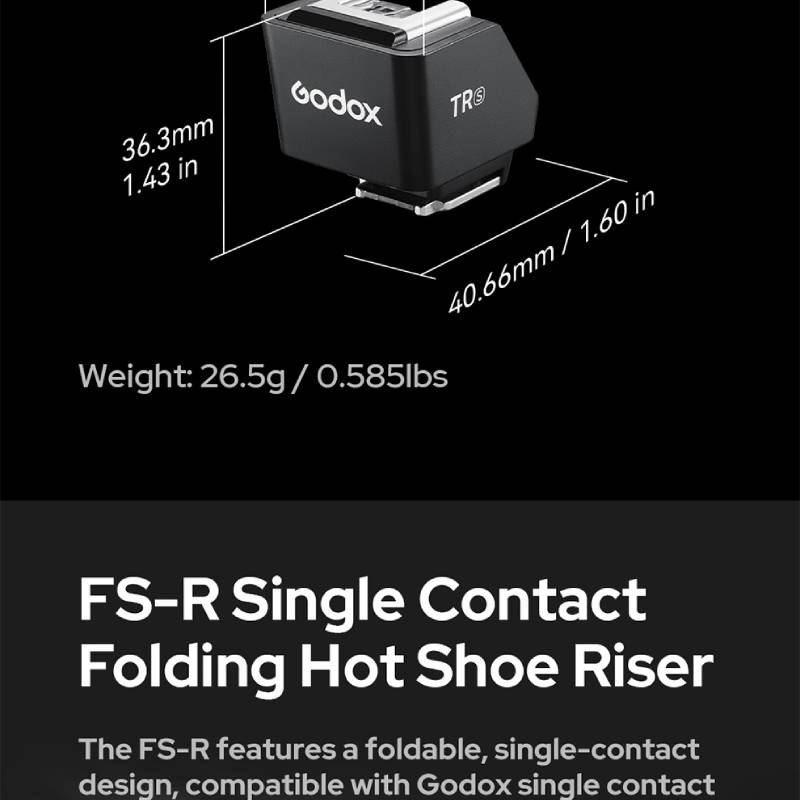 Godox TR FS R TTL Hot Shoe Riser ไรเซอรรองเทารอนแบบพบไดแบบสมผส