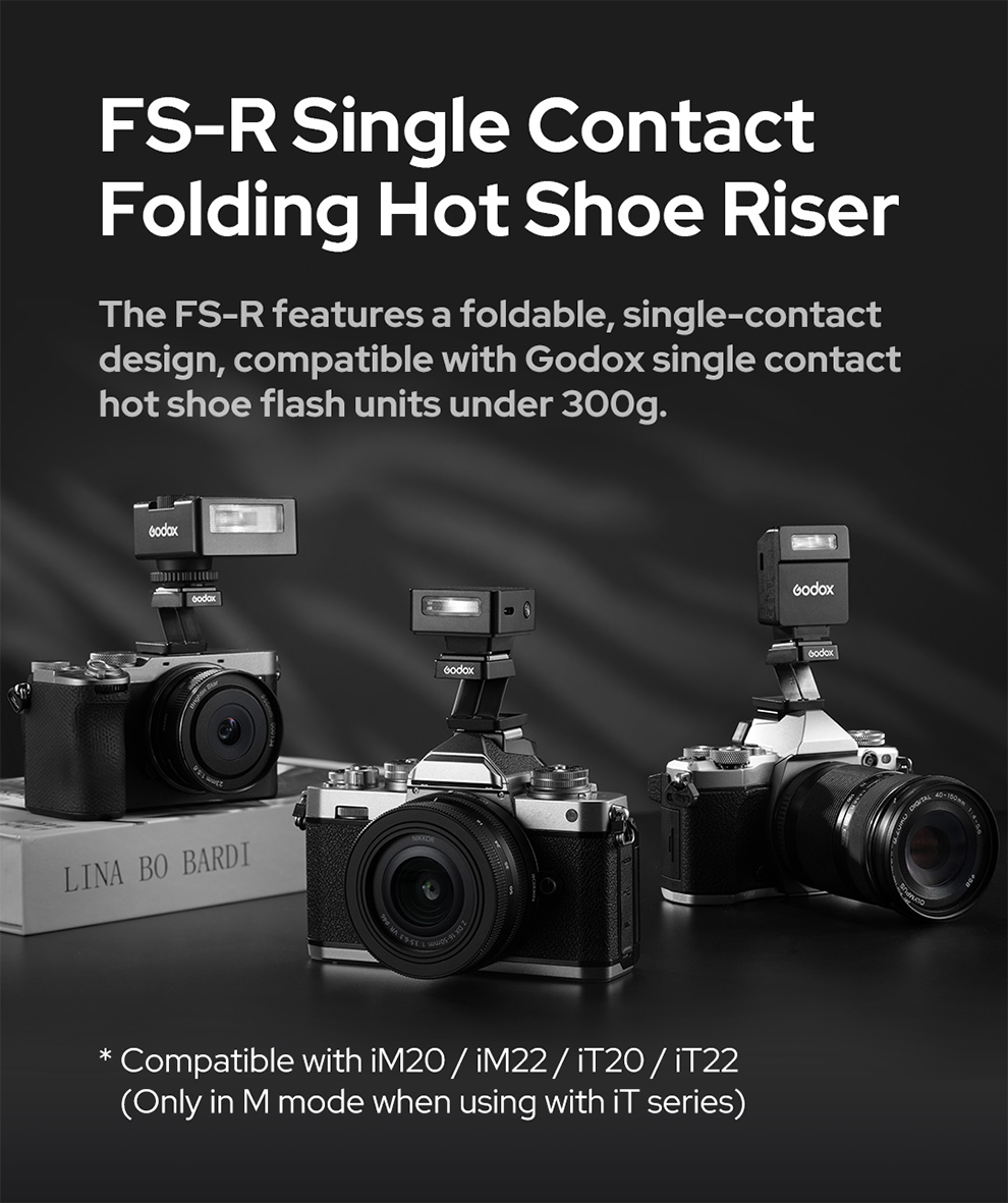 Godox TR TTL Hot Shoe Riser FS R Single Contact Folding Hot Shoe Riser สาหรบ Godox Mini iFlash