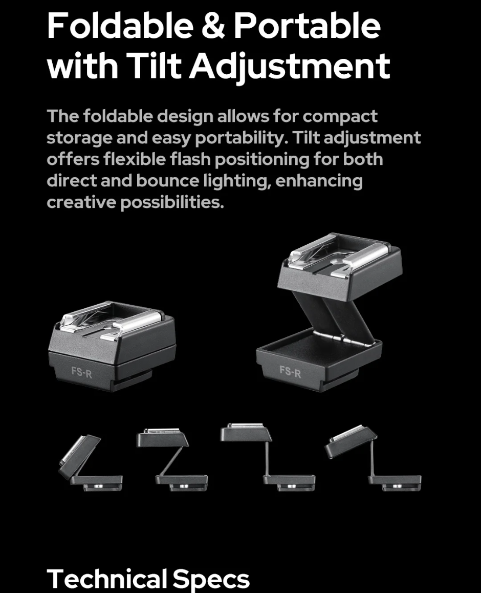 Godox TR TTL Hot Shoe Riser FS R Single Contact Folding Hot Shoe Riser สาหรบ Godox Mini iFlash