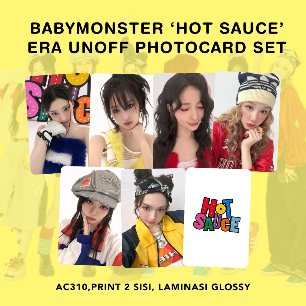 SET BABYMONSTER HOT SAUCE ERA Unofficial Photocard Set Ahyeon Ruka