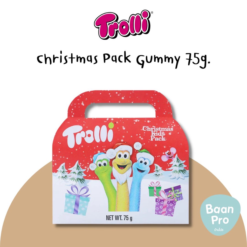 Trolli Christmas Pack Gummy 75g ทรอลลครสตมาสแพคกมมกลนผลไม