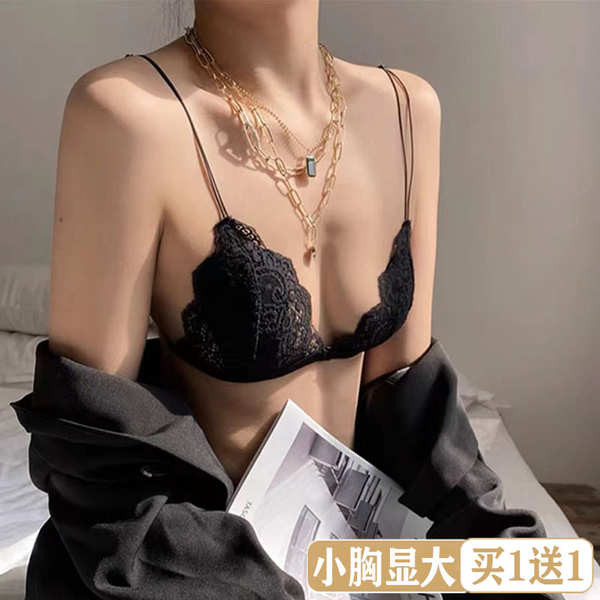 บรา bikini bra ชดชนในสตรทรงสามเหลยมสไตลฝรงเศสหนาอกเลกไมม