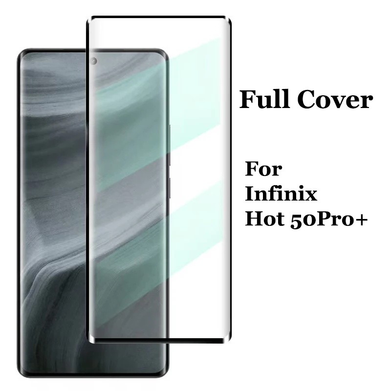 กระจกนรภยปองกนหนาจอสาหรบ infinix Hot 50 Pro Plus Curved HD Anti