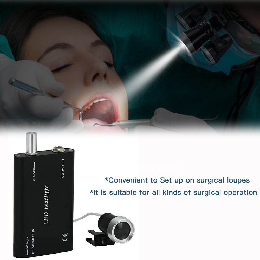 LED Headlight For Dental Loupe Illuminator With Binocular Magnifying