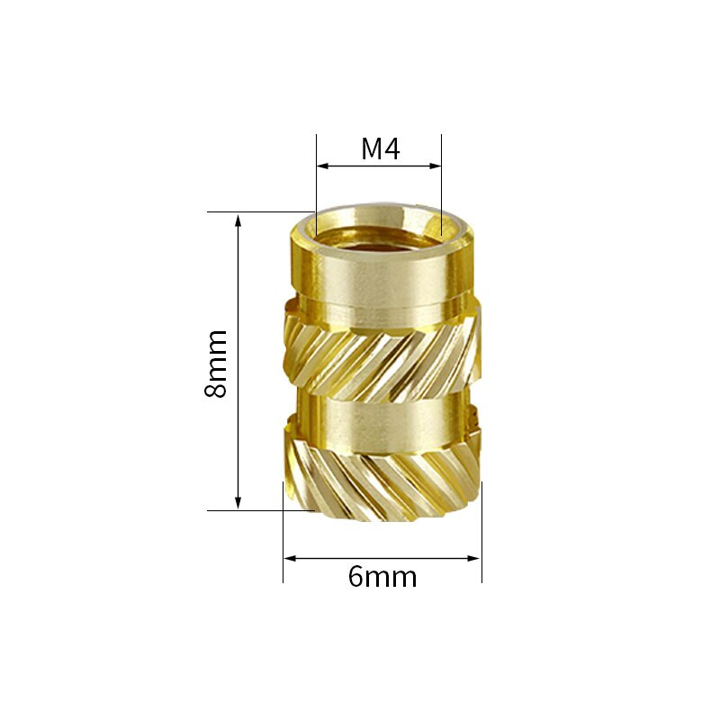 Pcs Insert Embedment Nut M M M Thread Knurled Hot Melt Brass Threaded Heat Set Heat