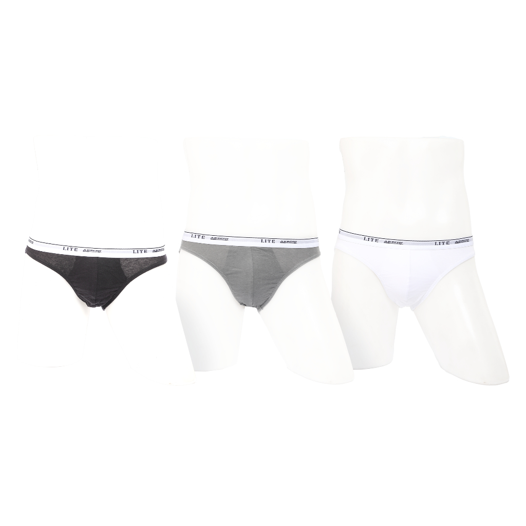 ARROW LITE กางเกงใน รปแบบ BIKINI ขอบโชวยาง คละส ดำ เทา ขาว Shopee