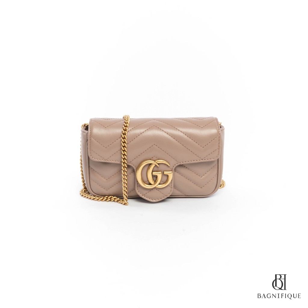 GUCCI MARMONT SUPER MINI NUDE CALF GHW Shopee Thailand