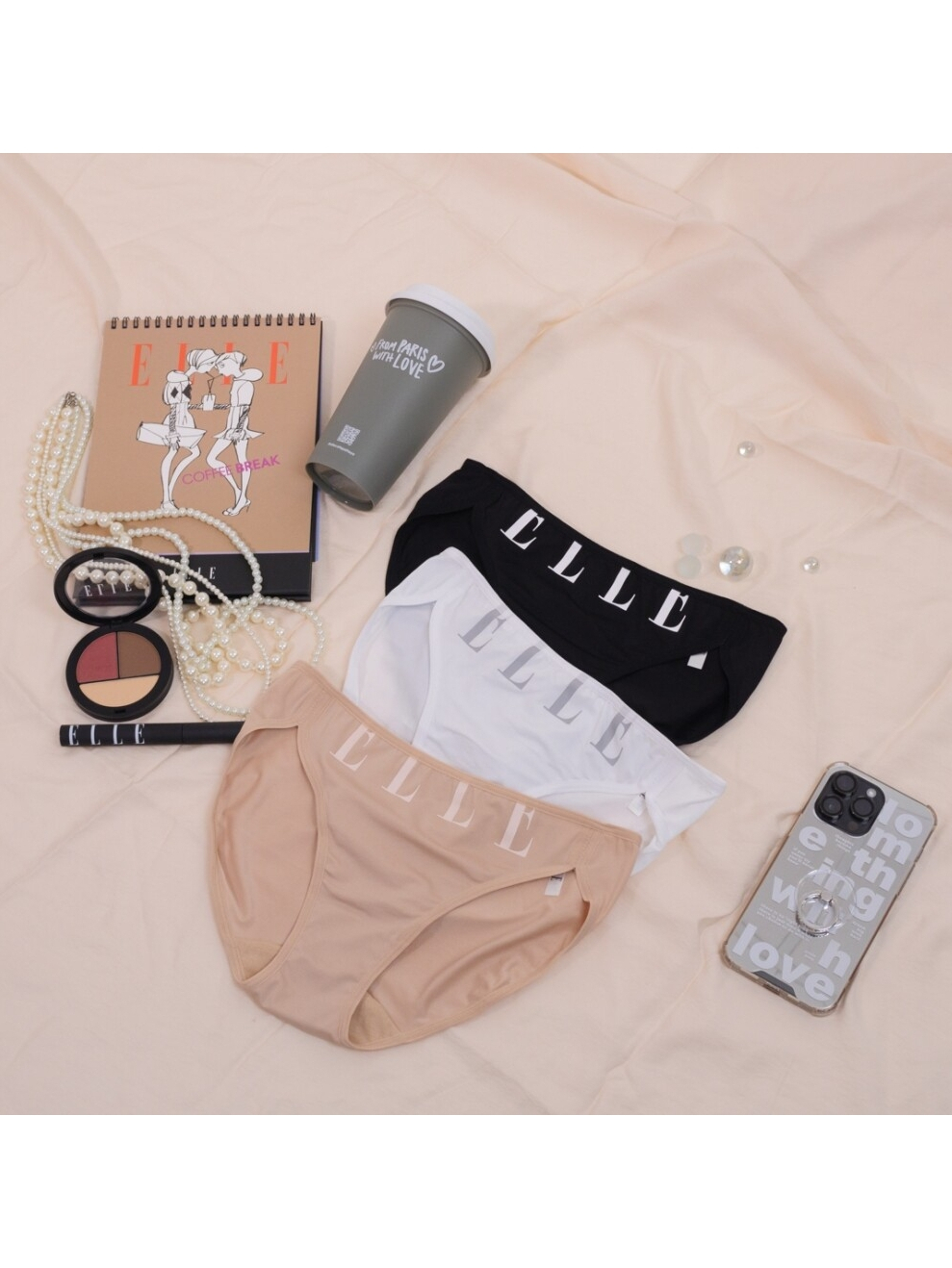 ELLE Lingerie I แพค ชน Bikini Lowrise กางเกงในรปแบบ Bikini พมพ