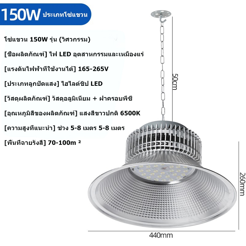 Beamโคม ไฮเบย โคมไฟโรงงาน โคมไฟแขวนไฮเบย แสงคลงสนคา 100W 150W