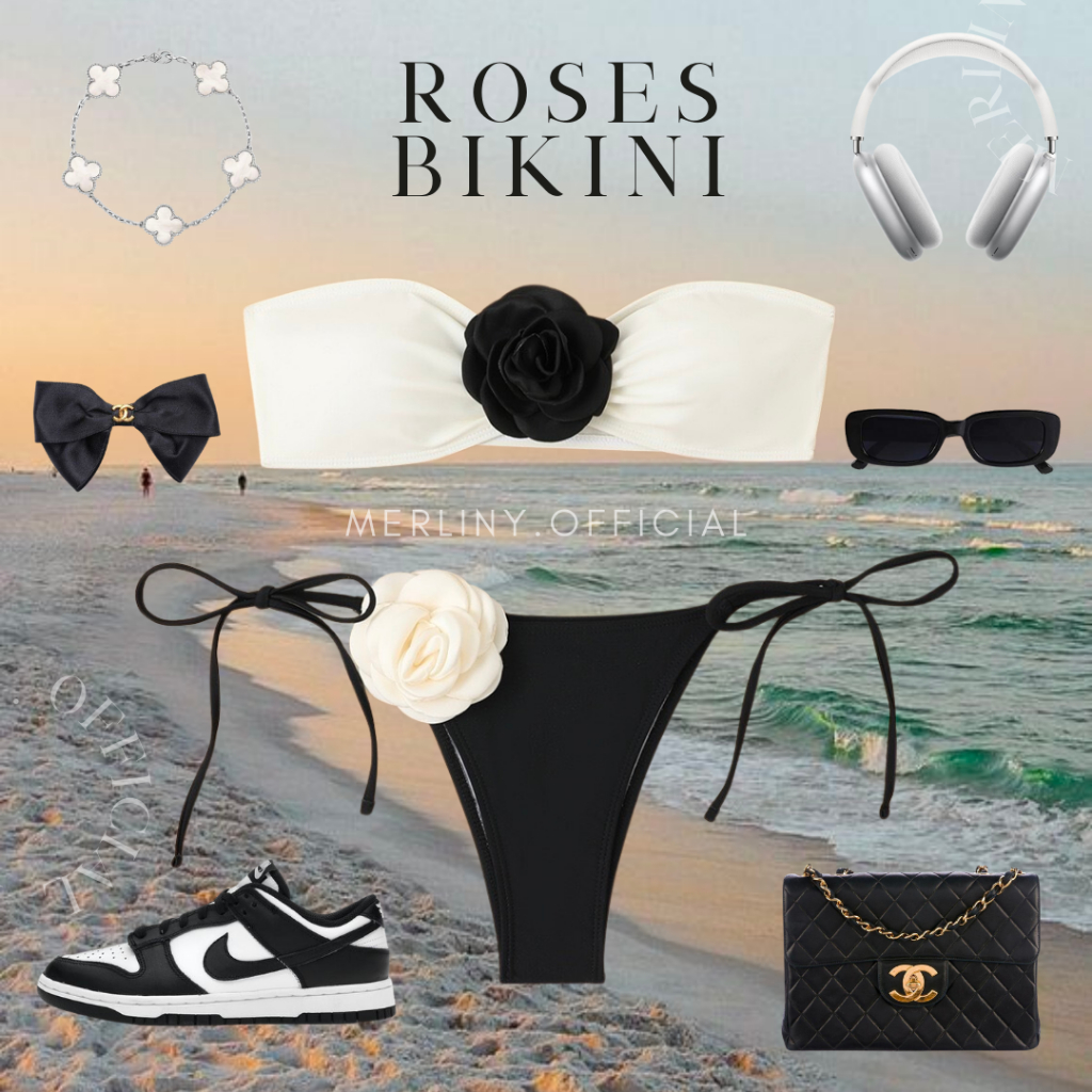 พรอมสง ROSES BIKINI บกน บกนโบวกหลาบ ชดวายนำ เกาะอก