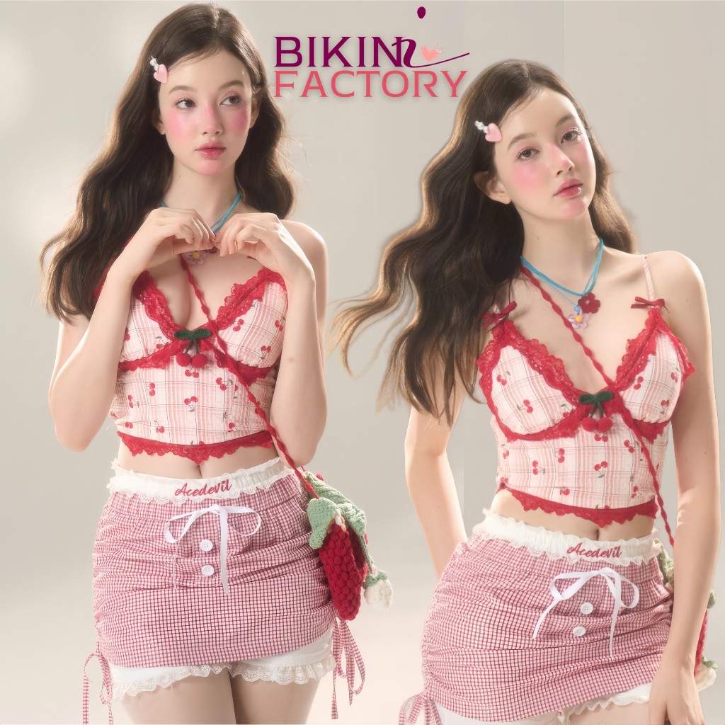 BIKINI FACTORY เสอแฟชนผหญง เสอชายหาดนารก เสอลายเชอรร