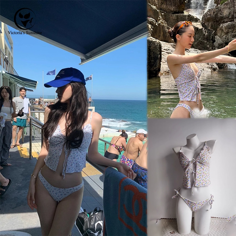 สงไวจากไทย ชดบกน bikini set two piece Floral ผกเอว ผาคณภาพสง
