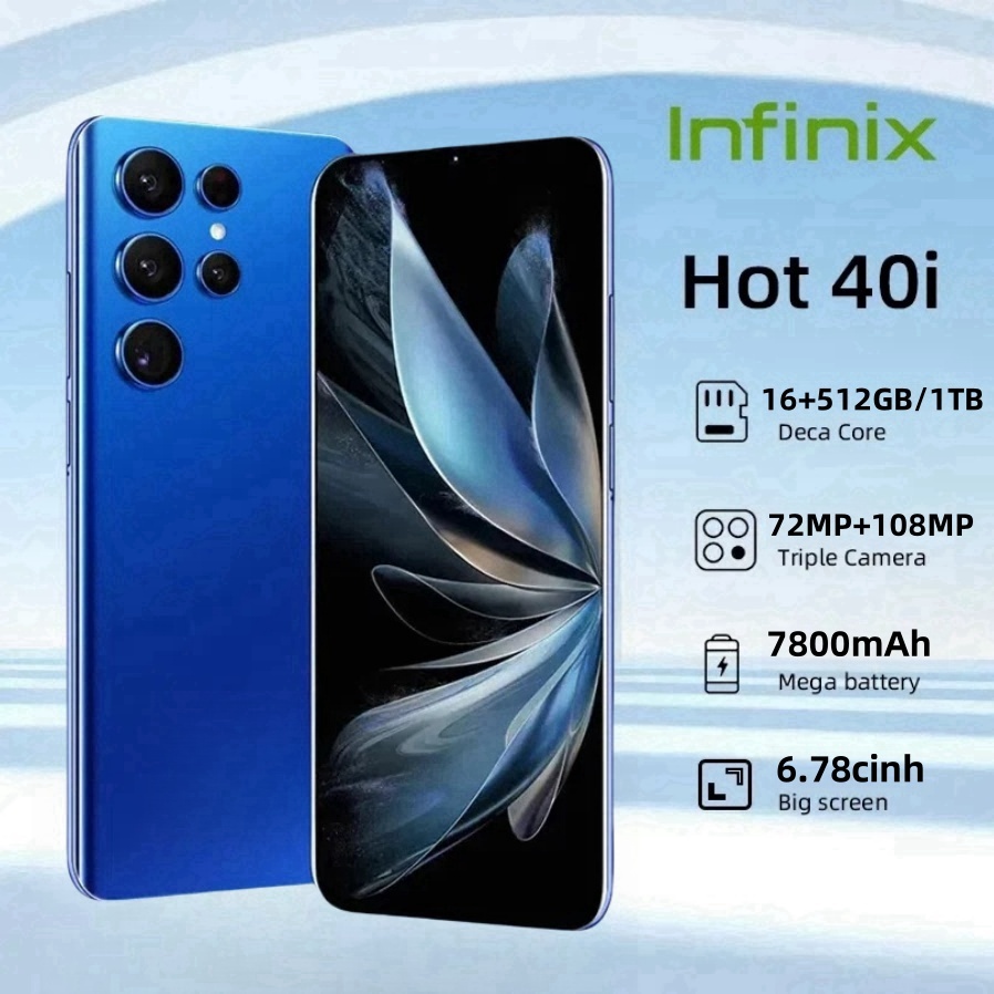 Infinix Hot 40i สมารทโฟน 5G 16 256GB 512GB 1TB จอแสดงผล 90hz ขนาด 6