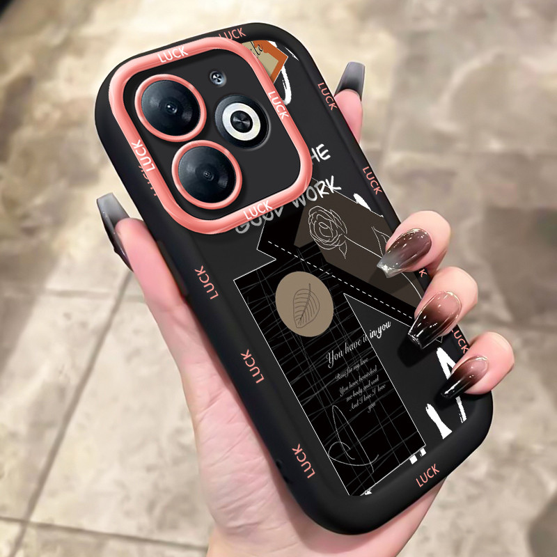 เคสสำหรบ Infinix Hot i เคสโทรศพทรอยยมดอกไมสตรกนกระแทกปองกน