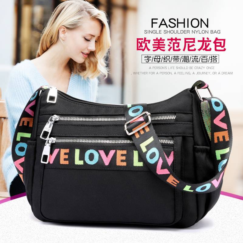 Waterproof Nylon Diagonal Bag Canvas Satchel Mom Bag Shoulder Bag