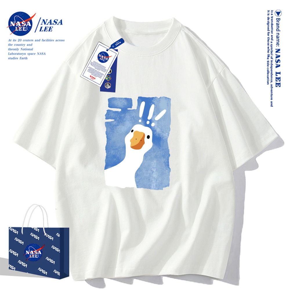 ✨สินค้าพร้อมส่ง✨เสื้อยืดคอกลมลายร่วมกับ NASA ใส่ได้ทั้งชายและหญิง ผลิตจากผ้าคอตตอน 100% เหมาะสำหรับเยาวชน