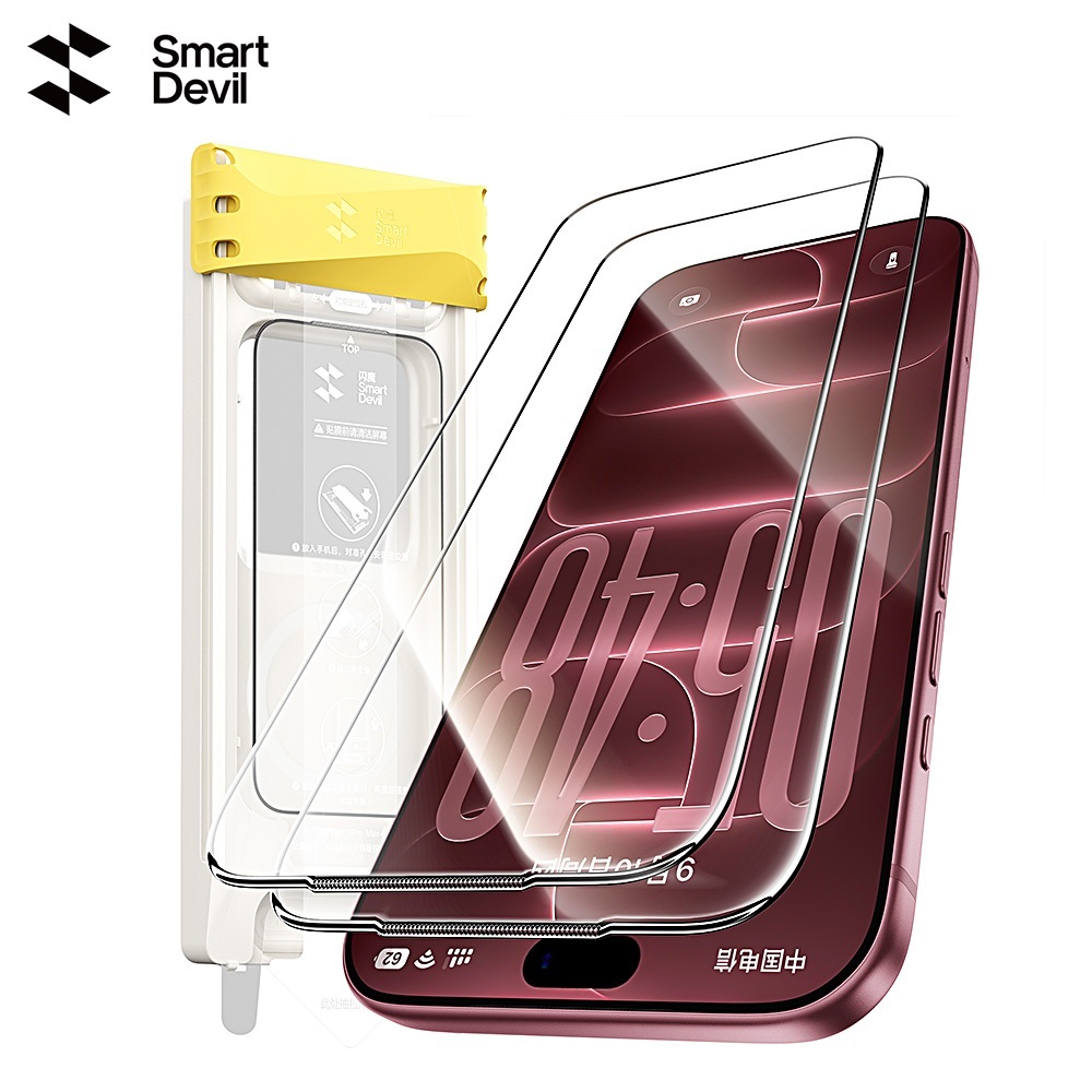 SmartDevil 3D โค้งกระจกนิรภัยป้องกันหน้าจอสําหรับiPhone 18 Pro Max/18 Pro/17 Pro Max/16 Pro/15/Full-Coverageป้องกันหน้าจอพร้อมDrop Protection