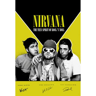 โปสเตอร์ รูปถ่าย วงดนตรี ร็อค เนอร์วานา NIRVANA 1987-94 POSTER 24”x35” Inch Kurt Cobain Legend American Rock Band v9