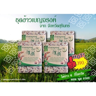 4โล ส่งฟรี ข้าวเบญจรงค์ ผสม 5 ชนิด ข้าวปลอดสาร (แพ๊คสูญญากาศ 1กกx4)