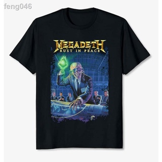 ♤ใหม่ Megadeth Rust In Peace Heavy Metal Band 80 S Tee แขนสั้น Maleshirt Casual หลวมแฟชั่นพิมพ์ผู้ชายรอบคอ