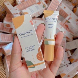 แพคเกจใหม่ Orange White Sunblock Screen SPF50 PA+++ ครีมกันแดดหน้าเงา กันแดดส้มหน้าฉ่ำ 10 กรัม