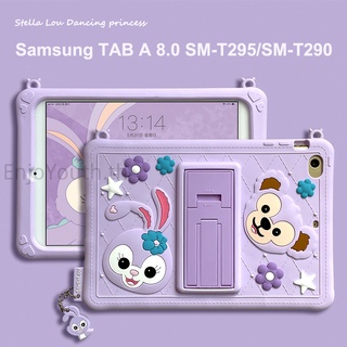 เคสแท็บเล็ต ซิลิโคนนิ่ม ลายการ์ตูน Stellalou พร้อมจี้ห้อย สําหรับ Samsung Tab A 8.0 นิ้ว Sm-T295 Sm-T290 T295 2019