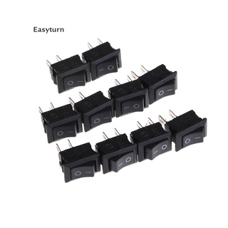 Easyturn สวิตช์โยก ขนาดเล็ก สีดํา Kcd1-11 250Vac 3A 6A 125V Ac 2P 10*15 มม. 10 ชิ้น Th