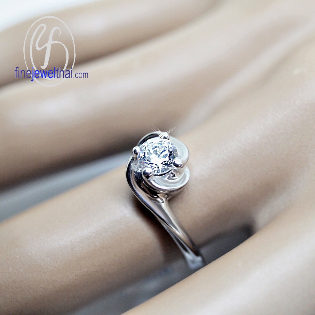 finejewelthai-แหวนเพชร-แหวนเงิน-เพชรสังเคราะห์-เงินแท้-925-แหวนแต่งงาน-diamond-cz-silver-wedding-ring-valentine-gift46