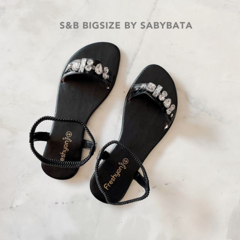 ภาพสินค้ารองเท้ารัดส้น ไซส์ใหญ่ ️ส่งทุกวัน️ส่งถูก รองเท้าไซส์ใหญ่ 41-45 ️ รัดส้นเพชร ️ Bigsize บิ๊กไซส์ plussize ariel จากร้าน sabybata บน Shopee ภาพที่ 1