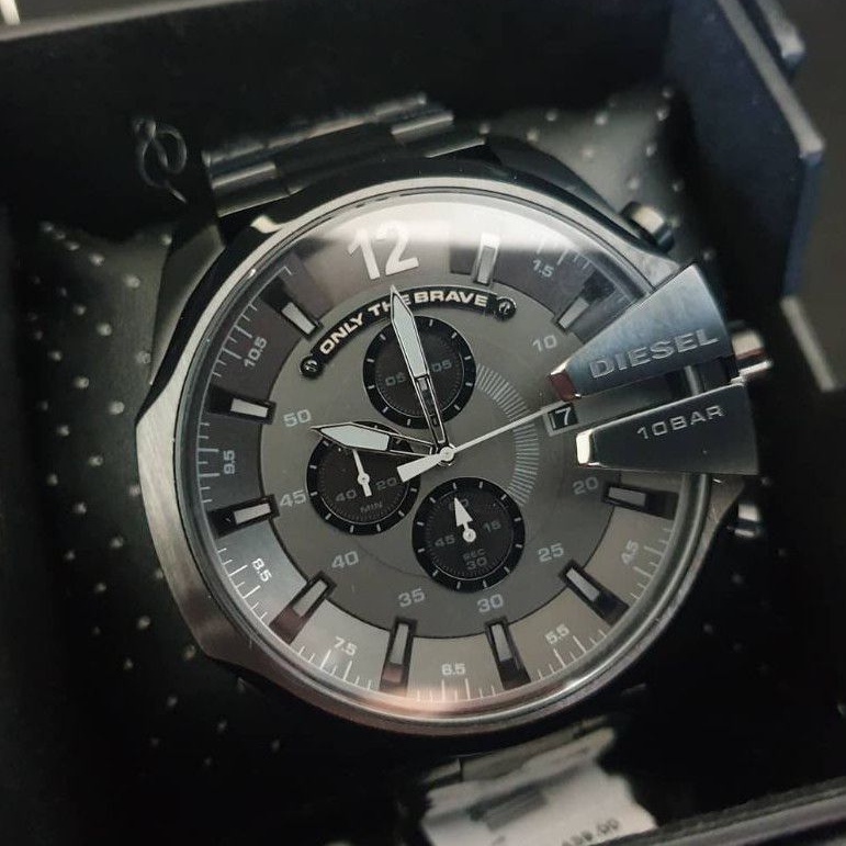 สด-ผ่อน-นาฬิกา-สีดำ-diesel-dz4355-diesel-mens-mega-chief-bracelet-watch