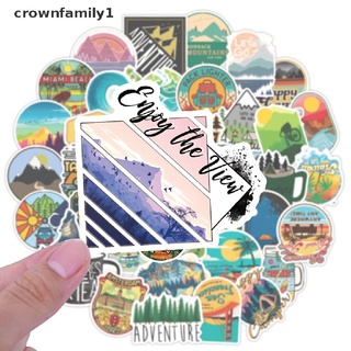 [crownfamily1] สติกเกอร์ กันน้ํา สําหรับติดตกแต่งรถเข็น สเก็ตบอร์ด 50 ชิ้น