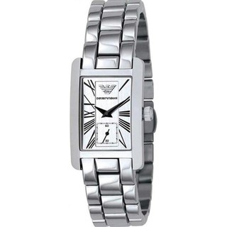 Emporio Armani Womens AR0146 Silver Stainless-Steel Quartz Watch with Silver Dial