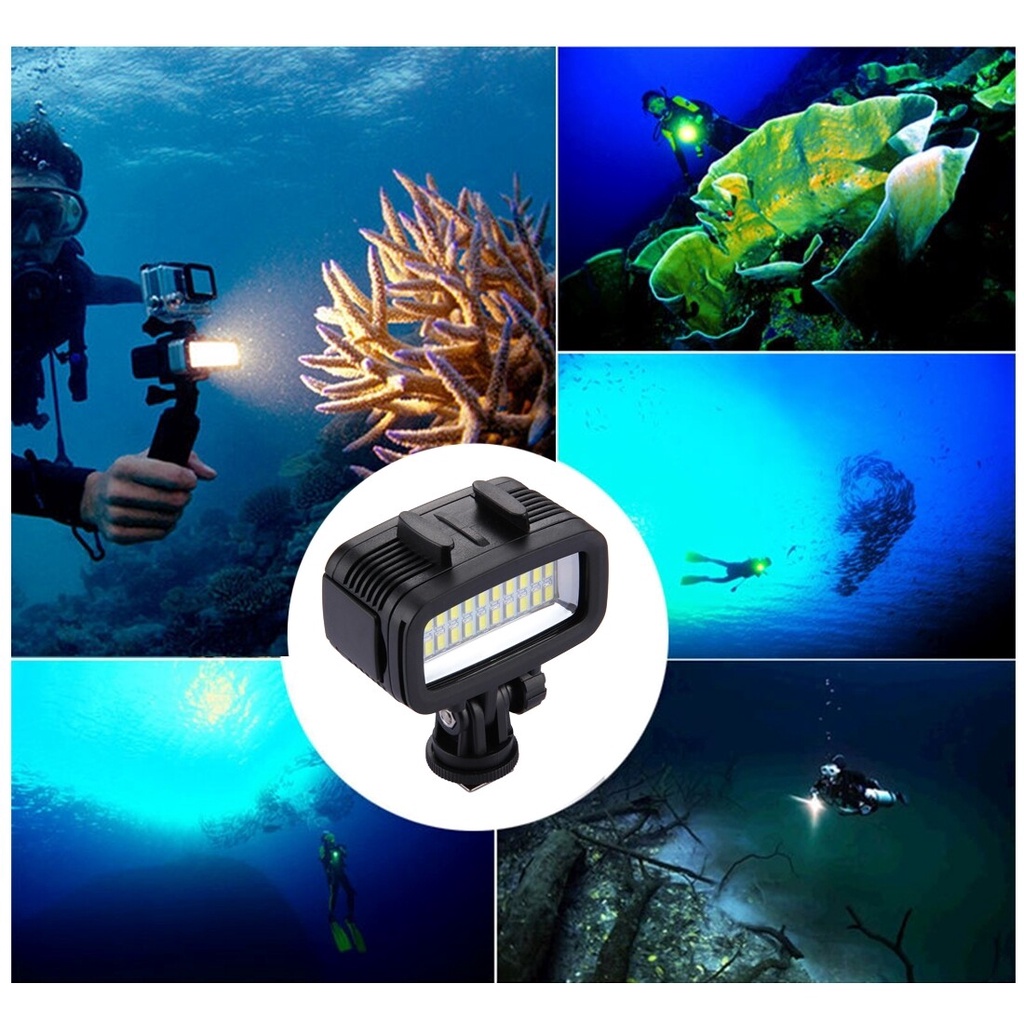 puluz-20-leds-40m-waterproof-ipx8-5500k-studio-video-photo-light-support-1-4-screw-for-gopro-hero10-gopro9-hero8-7-6-her