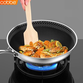 Cobbe กระทะนอนสติ๊ก Non-Stick ไม่ติดกระทะ กระทะรังผึ้ง ก้นลึก กระทะ ทอด ผัด ต้ม มีด้ามจับ ทำเมนูได้หลากหลาย