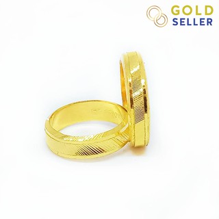 Goldseller แหวนทอง ลายเหลี่ยมรุ้ง ครึ่งสลึง ทองคำแท้ 96.5%