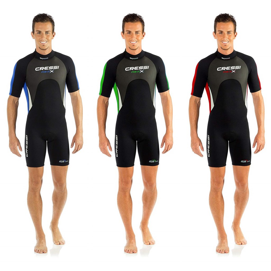 cressi-med-x-man-shorty-wetsuit-black-2-5mm-เว็ทสูทดำน้ำ-เว็ทสูทดำน้ำกางเกงขาสั้น-สำหรับผู้ชาย-อุปกรณ์ดำน้ำ