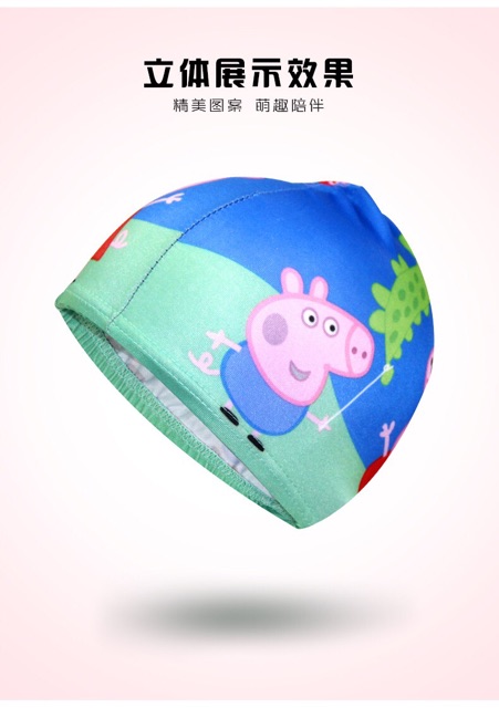 ส่งจากไทย-หมวกว่ายน้ำเด็ก-ลายการ์ตูนโพนี่-เอลซ่า-หมู-peppa