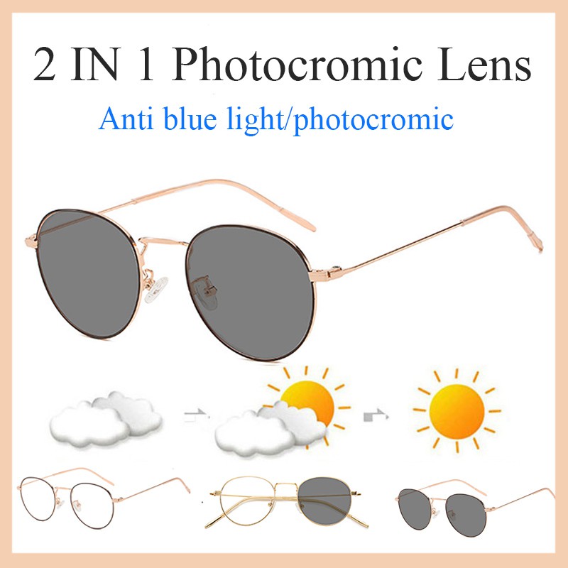 ภาพหน้าปกสินค้าแว่นกรองแสงพร้อมเลนส์บลูบล็อค+ออโต้ กรองแสงสีฟ้า+ออกแดดเปลี่ยนสี แว่นตากรองแสงสีฟ้า แว่นออกแดดเปลี่ยนสี แว่นตากรองแสง กรองแสงคอมพิวเตอร์