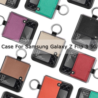 เคสโทรศัพท์มือถือพร้อมแหวนป้องกันสําหรับ Samsung Galaxy Z Flip3 Flip3 5G