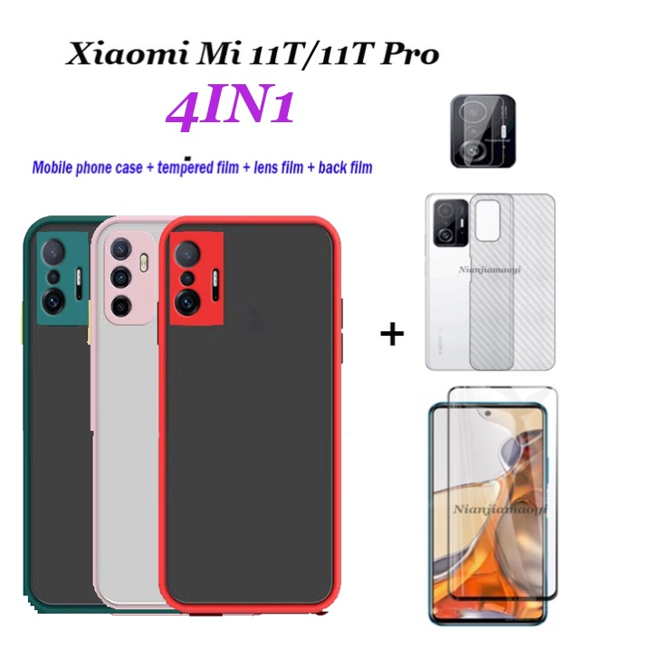 4in1-เหมาะสำหรับ-xiaomi-11t-mi-11t-pro-mi-10t-lite-5g-mi-10t-5g-mi-10t-pro-5g-กล้องกันกระแทกรูรับแสงที่แม่นยำเคสเลนส์เคสป้องกันมือถือเคสโทรศัพท์มือถือฝาหลัง-ฟิล์มนิรภัย-หลัง-ฟิล์มเลนส์