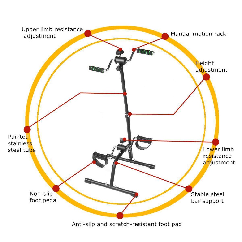 จักรยานออกกำลังกายแบบพับ-จักรยานกายภาพบำบัด-อุปกรณ์สร้างกล้ามเนื้อ-จักรยานกายภาพบำบัด-จักรยานมือปั่นเท้าปั่น