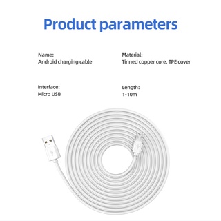 ภาพขนาดย่อของภาพหน้าปกสินค้าAnkndo 1 M/5 M/10 M สายชาร์จ Micro USB กล้องสายชาร์จโทรศัพท์มือถือสายชาร์จ, สำหรับโทรศัพท์ Android/360 Xiaobai ใจกว้างกล้องสมาร์ท จากร้าน ankndo.th บน Shopee ภาพที่ 2