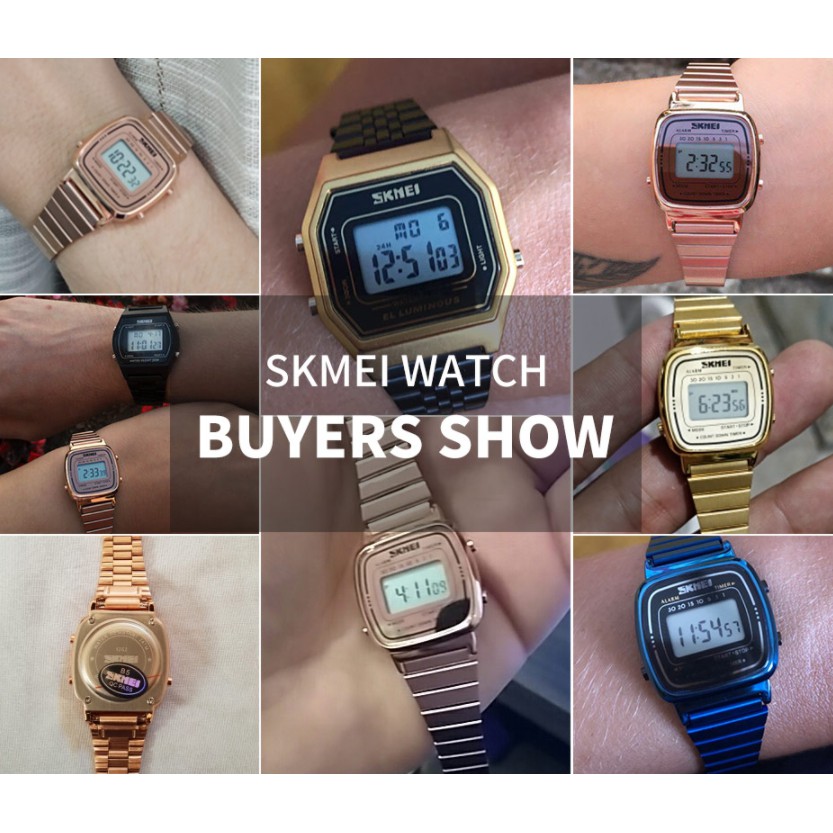 ภาพสินค้าSKMEI นาฬิกา นาฬิกาข้อมือผู้หญิง แบบกันน้ำ นาฬิกาข้อมือดิจิทัล LED สายสเตนเลสUpdated version จากร้าน skimei.th บน Shopee ภาพที่ 8