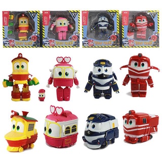 Robot Trains Transformation Anime Figures PVC RT Kay Alf Duck Selly Train Car Robot Toys Kids Gift