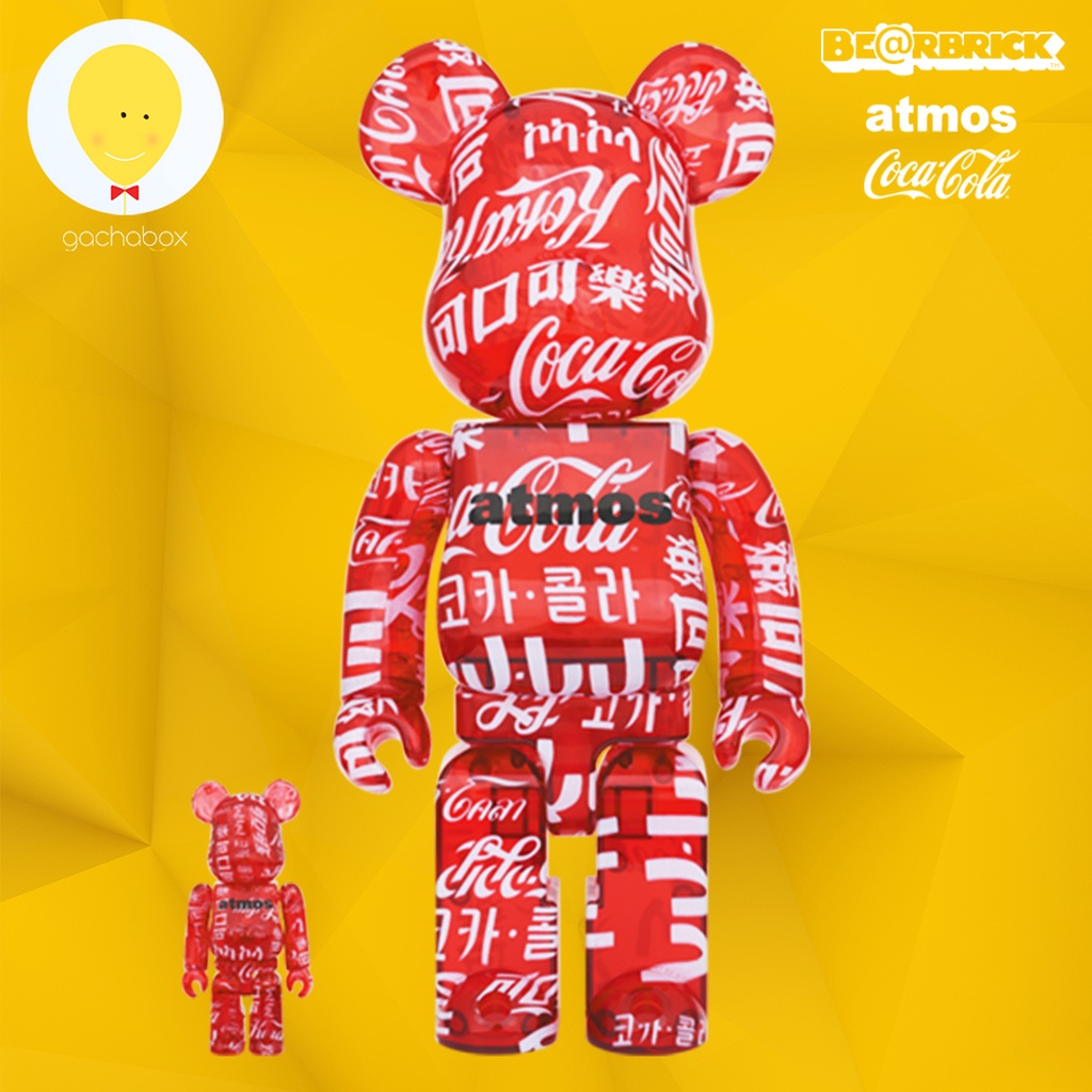 Bearbrick atmos x Coca-Cola Clear Red 100%+400% - แบร์บริค Bearbrick atmos x Coca-Cola Clear Red 100%+400% - แบร์บริค